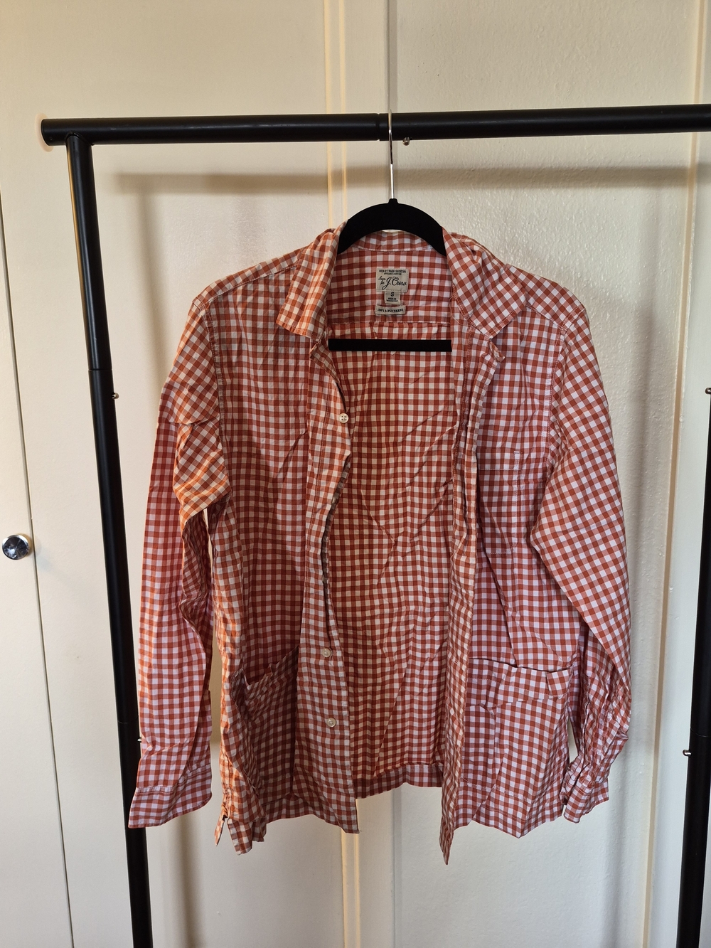 J. Crew Red & White Gingham Shirt